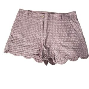 Crown & Ivy Purple High Waist Shorts with Scalloped Hem Size 12